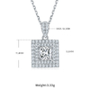 Exquisite Square S925 Silver Plated Platinum Moissanite Diamond Pendant Earnail Set 1